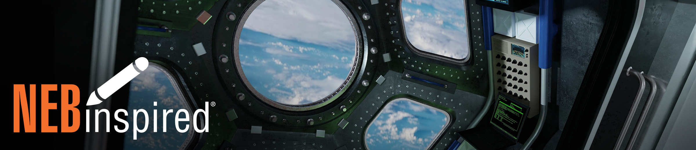 photo from inside the cockpit of a spacecraft with windows