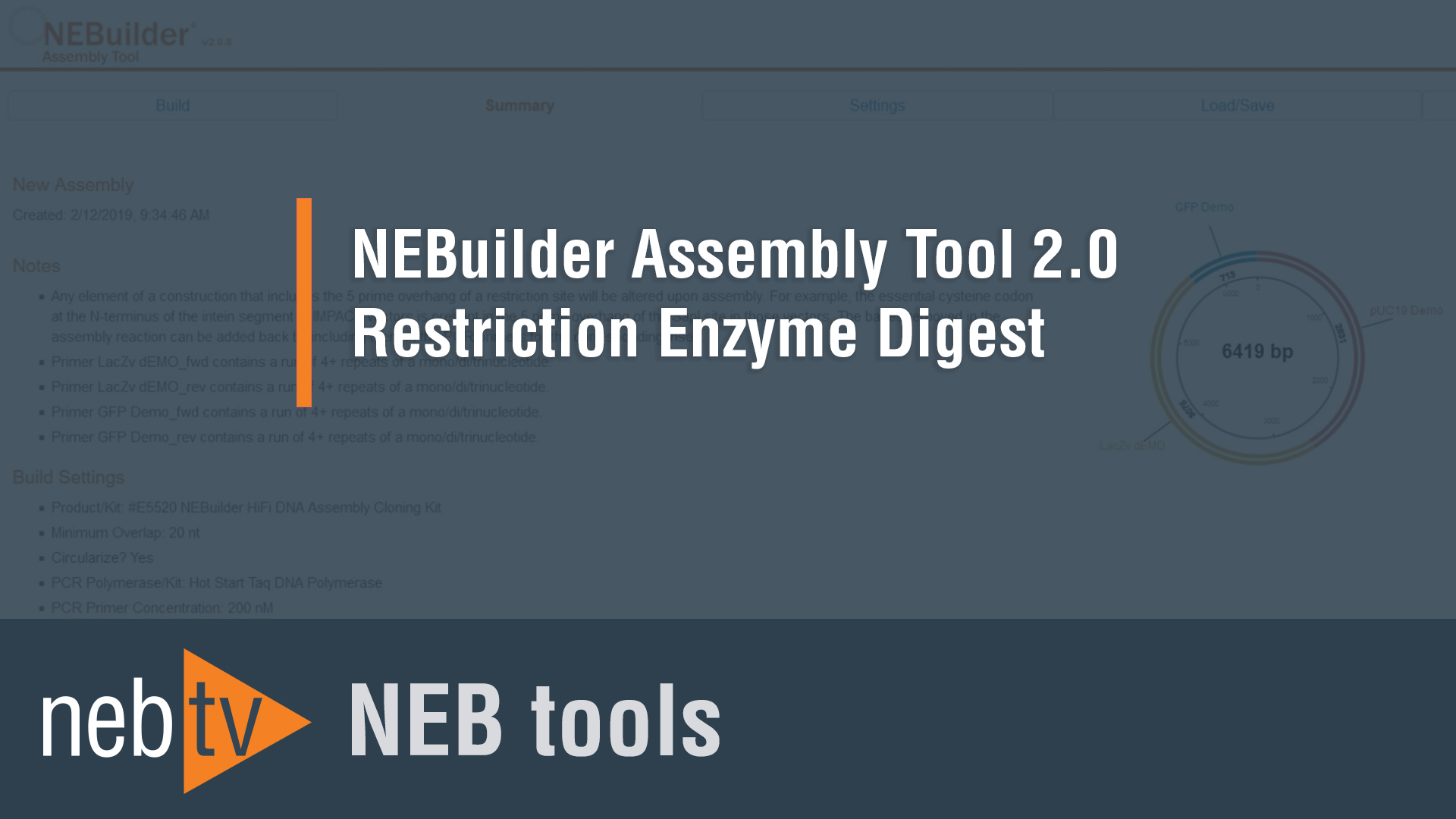 NEBTVToolsNEBuilderAssemblyTool20RestrictionEnzymeDigest1920